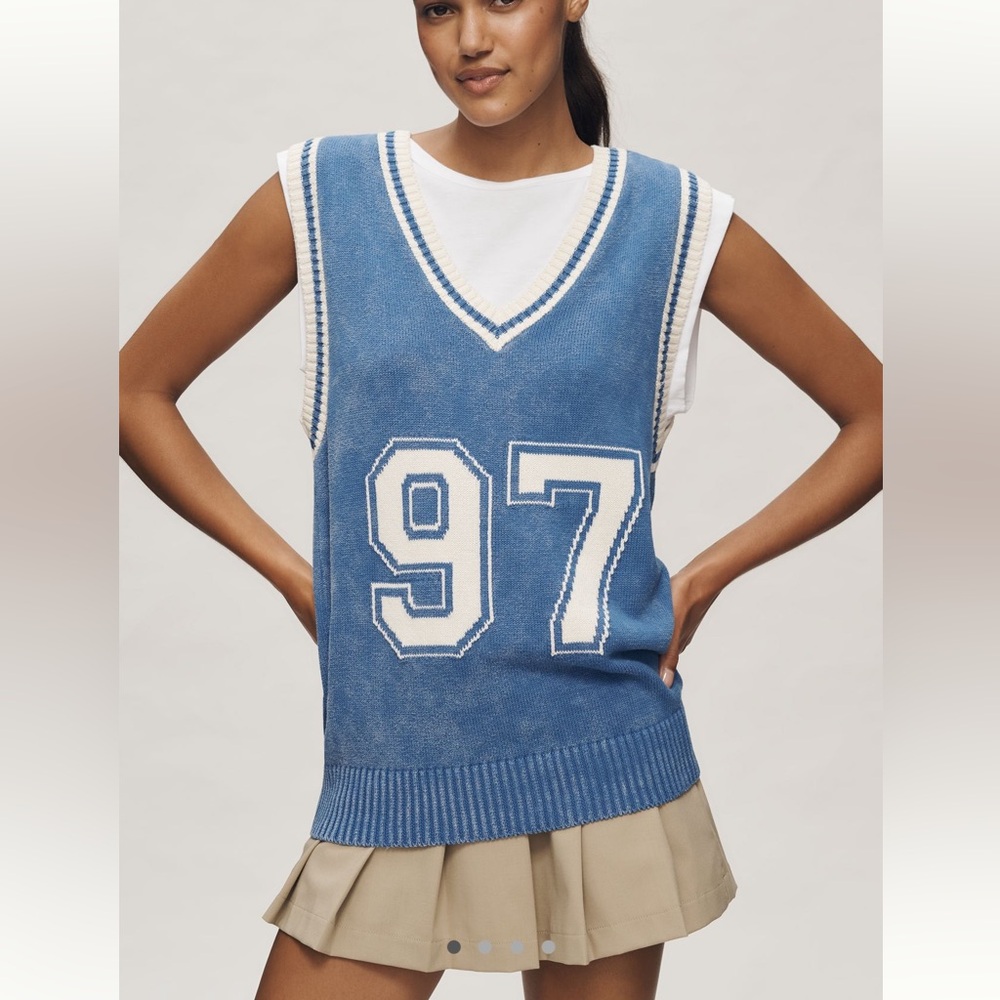 PILCRO SPORTY SLEEVELESS TWOFER SWEATER VEST TOP SIZE XS MSRP $128.00 NWT